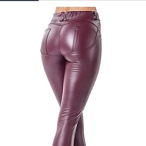 Faux leather pants